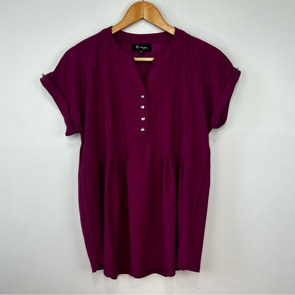 LILY MORGAN short sleeve blouse L NWOT - Picture 1 of 6